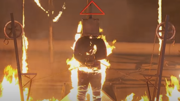 Goodwin tijdens een andere stunt in ‘America’s Got Talent’.